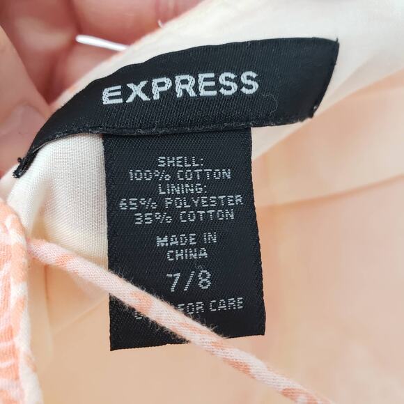 Vintage Y2K Express A Line Maxi Dress 4 Tiered Ruffle Flounce Hem Orange Damask - Picture 3 of 9